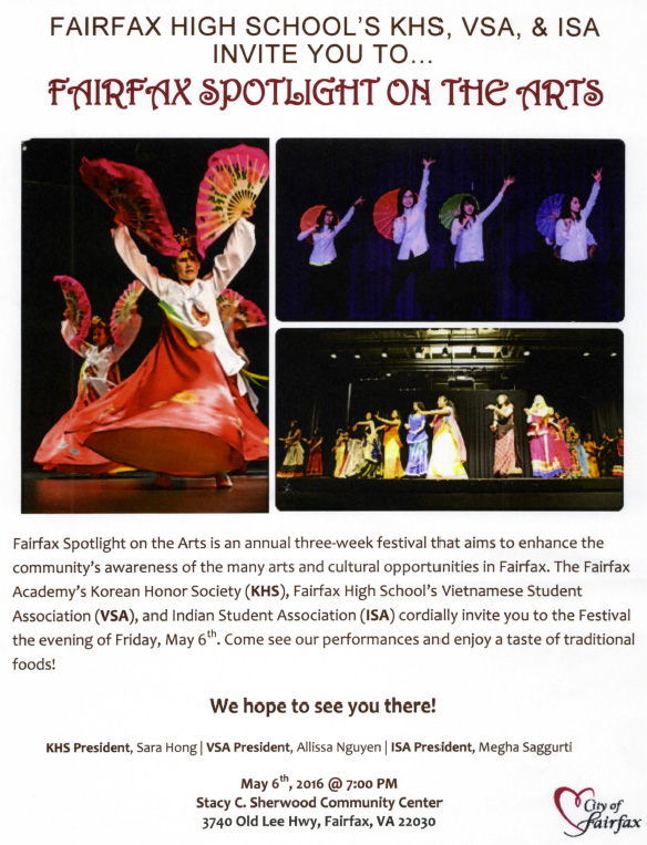 Announcements - Fairfax High School Korean Honor Society Festival